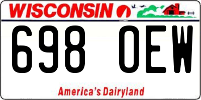WI license plate 698OEW