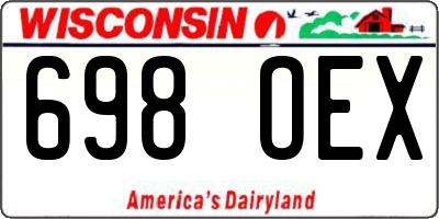 WI license plate 698OEX