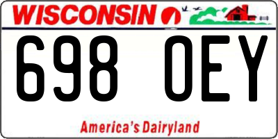 WI license plate 698OEY