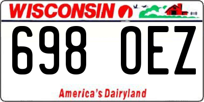 WI license plate 698OEZ