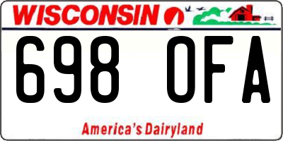 WI license plate 698OFA