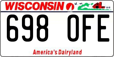WI license plate 698OFE