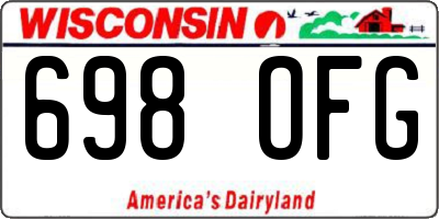 WI license plate 698OFG