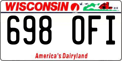 WI license plate 698OFI