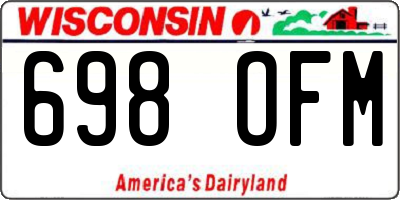 WI license plate 698OFM