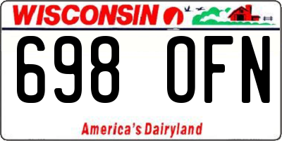 WI license plate 698OFN