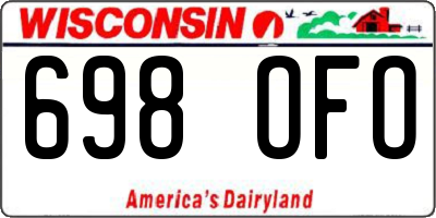 WI license plate 698OFO