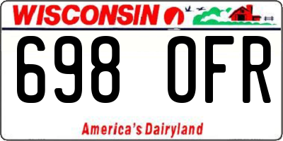 WI license plate 698OFR