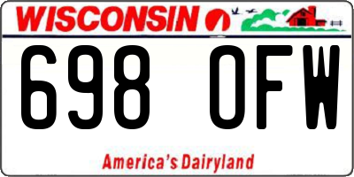 WI license plate 698OFW