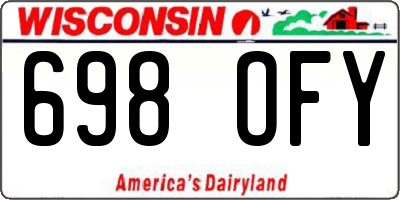 WI license plate 698OFY