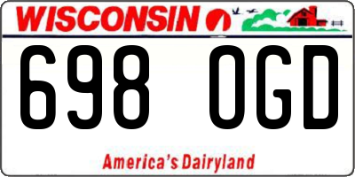 WI license plate 698OGD