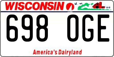 WI license plate 698OGE