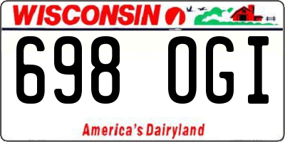 WI license plate 698OGI