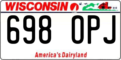 WI license plate 698OPJ