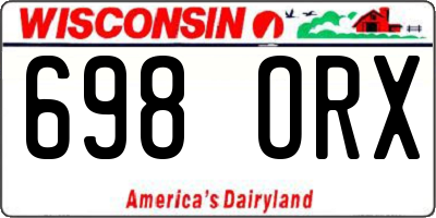 WI license plate 698ORX