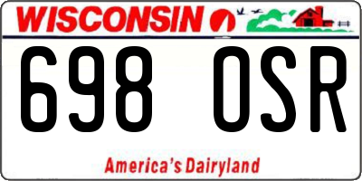 WI license plate 698OSR