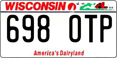 WI license plate 698OTP