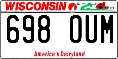WI license plate 698OUM