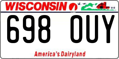 WI license plate 698OUY