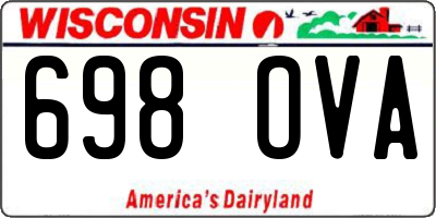 WI license plate 698OVA