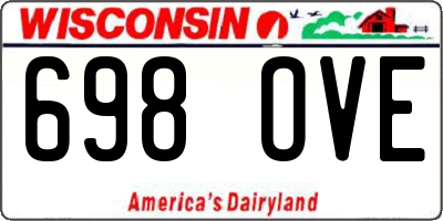 WI license plate 698OVE