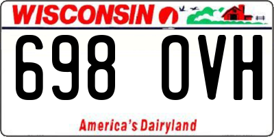 WI license plate 698OVH