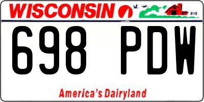 WI license plate 698PDW