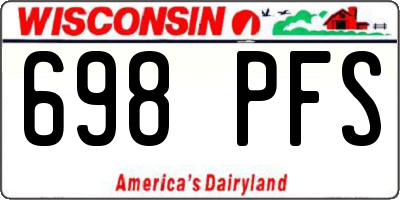 WI license plate 698PFS