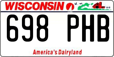 WI license plate 698PHB