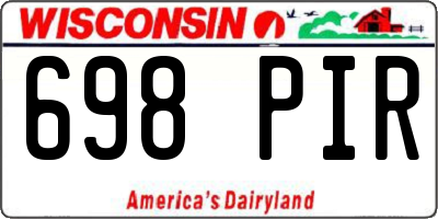 WI license plate 698PIR