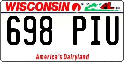 WI license plate 698PIU