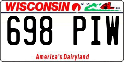 WI license plate 698PIW