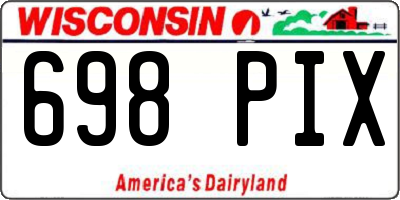 WI license plate 698PIX