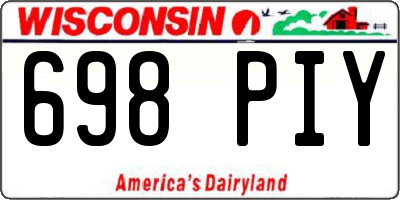 WI license plate 698PIY