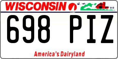 WI license plate 698PIZ