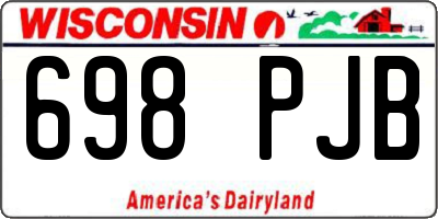 WI license plate 698PJB