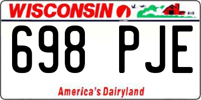 WI license plate 698PJE