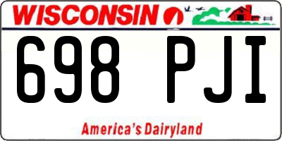 WI license plate 698PJI