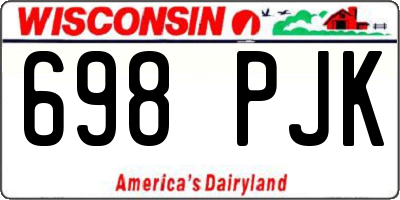 WI license plate 698PJK
