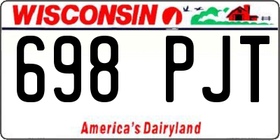 WI license plate 698PJT