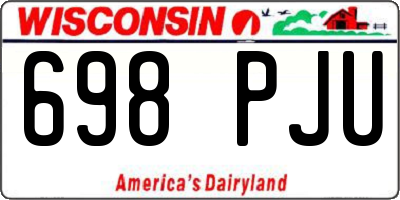 WI license plate 698PJU
