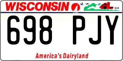 WI license plate 698PJY