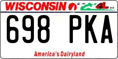 WI license plate 698PKA