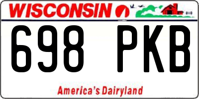 WI license plate 698PKB