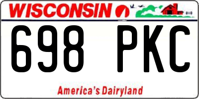 WI license plate 698PKC
