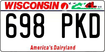 WI license plate 698PKD