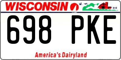 WI license plate 698PKE