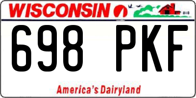 WI license plate 698PKF