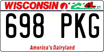 WI license plate 698PKG