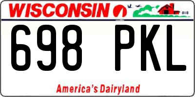 WI license plate 698PKL